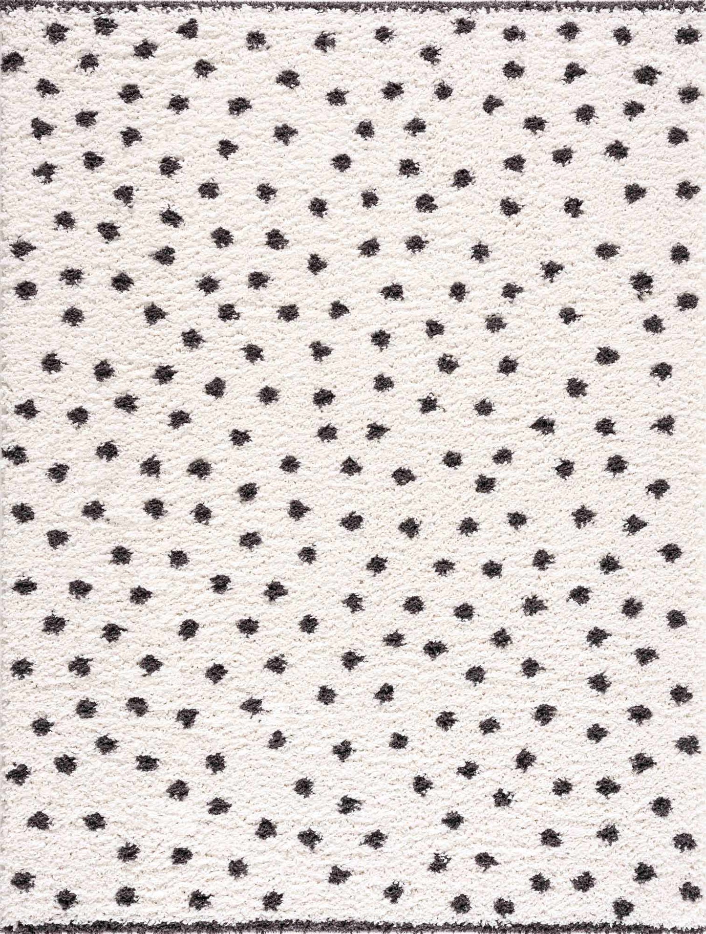 Chaia Dotted Black & White Plush Rug - TheBOX