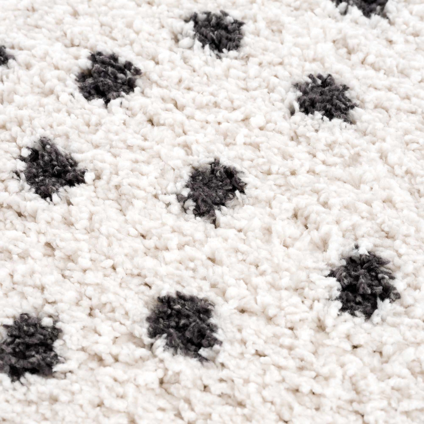 Chaia Dotted Black & White Plush Rug - TheBOX