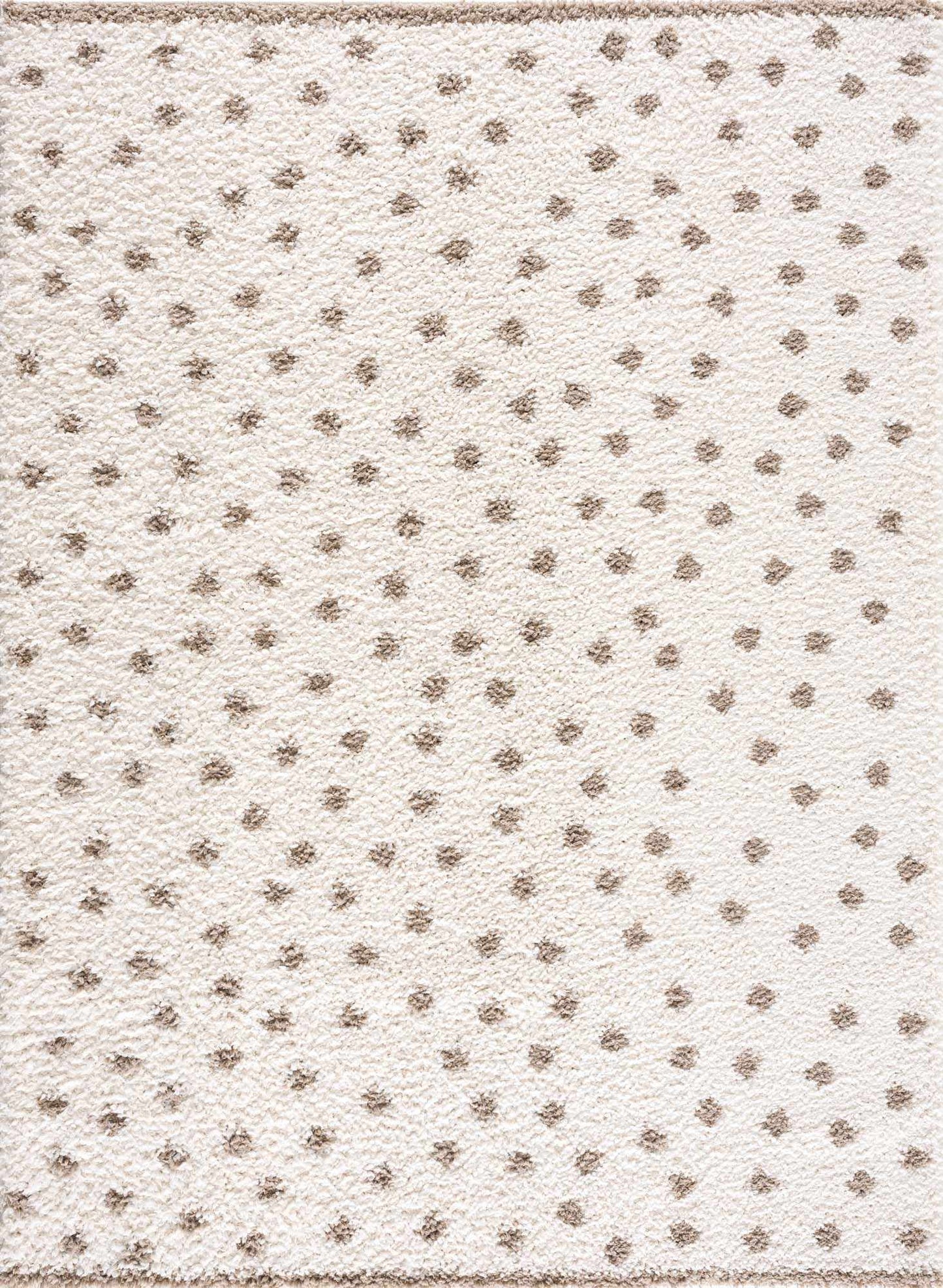 Chaia Dotted Cream & Brown Plush Rug - TheBOX