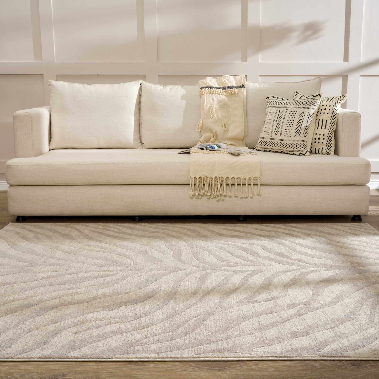 Beige Manteca Zebra Print Area Rug - TheBOX