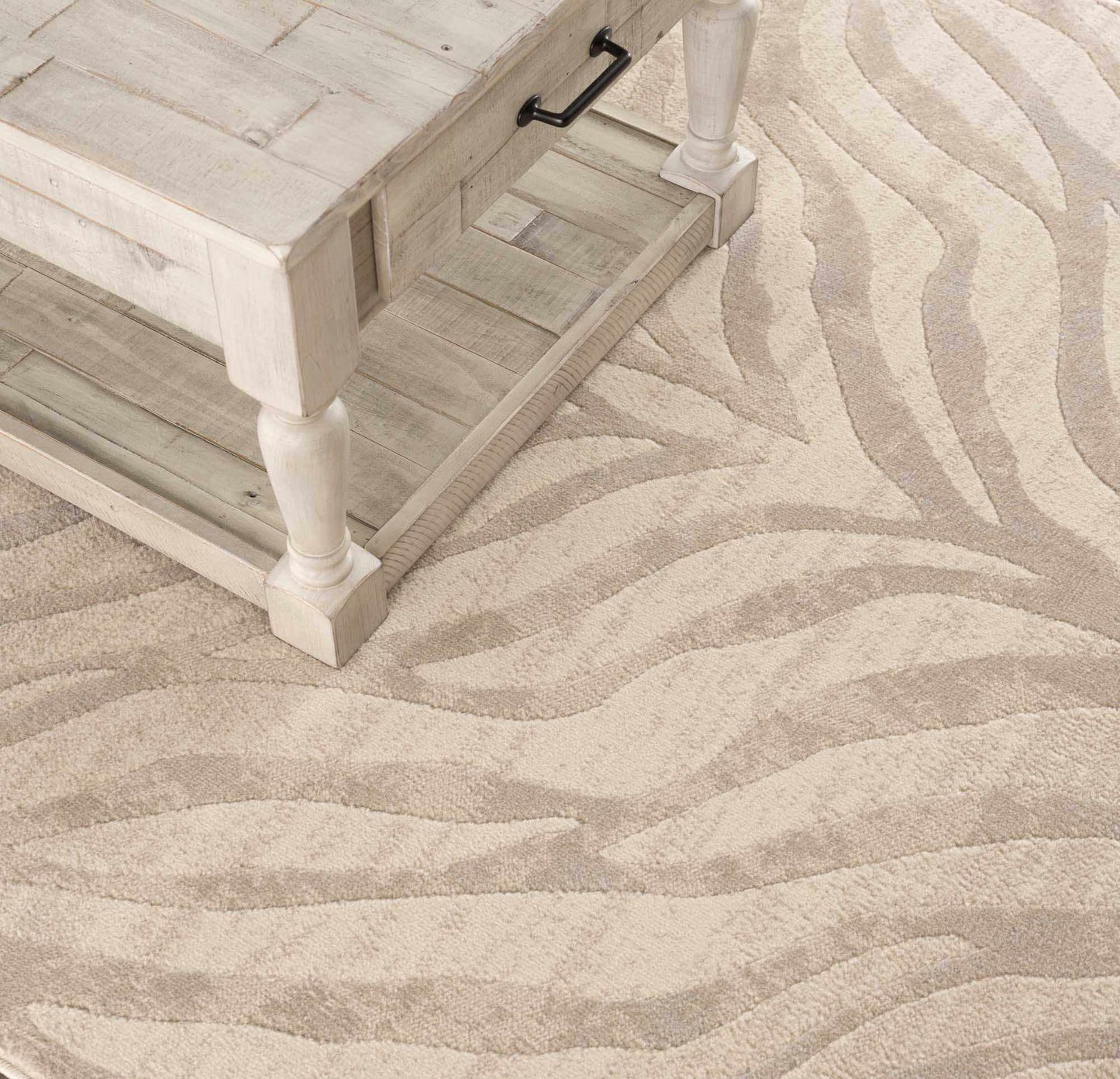 Beige Manteca Zebra Print Area Rug - TheBOX