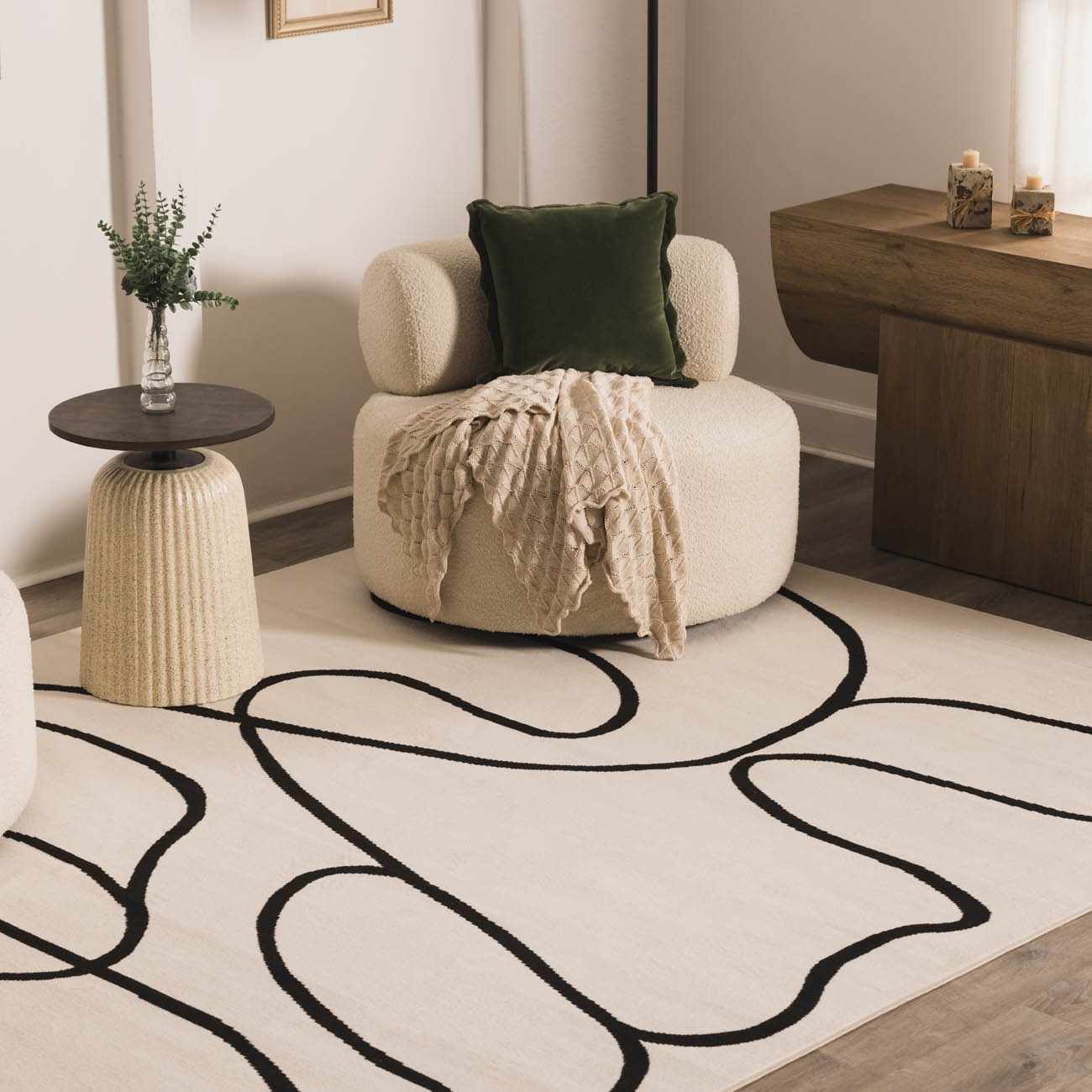 Eilir Modern Low Profile Boho Rug - TheBOX