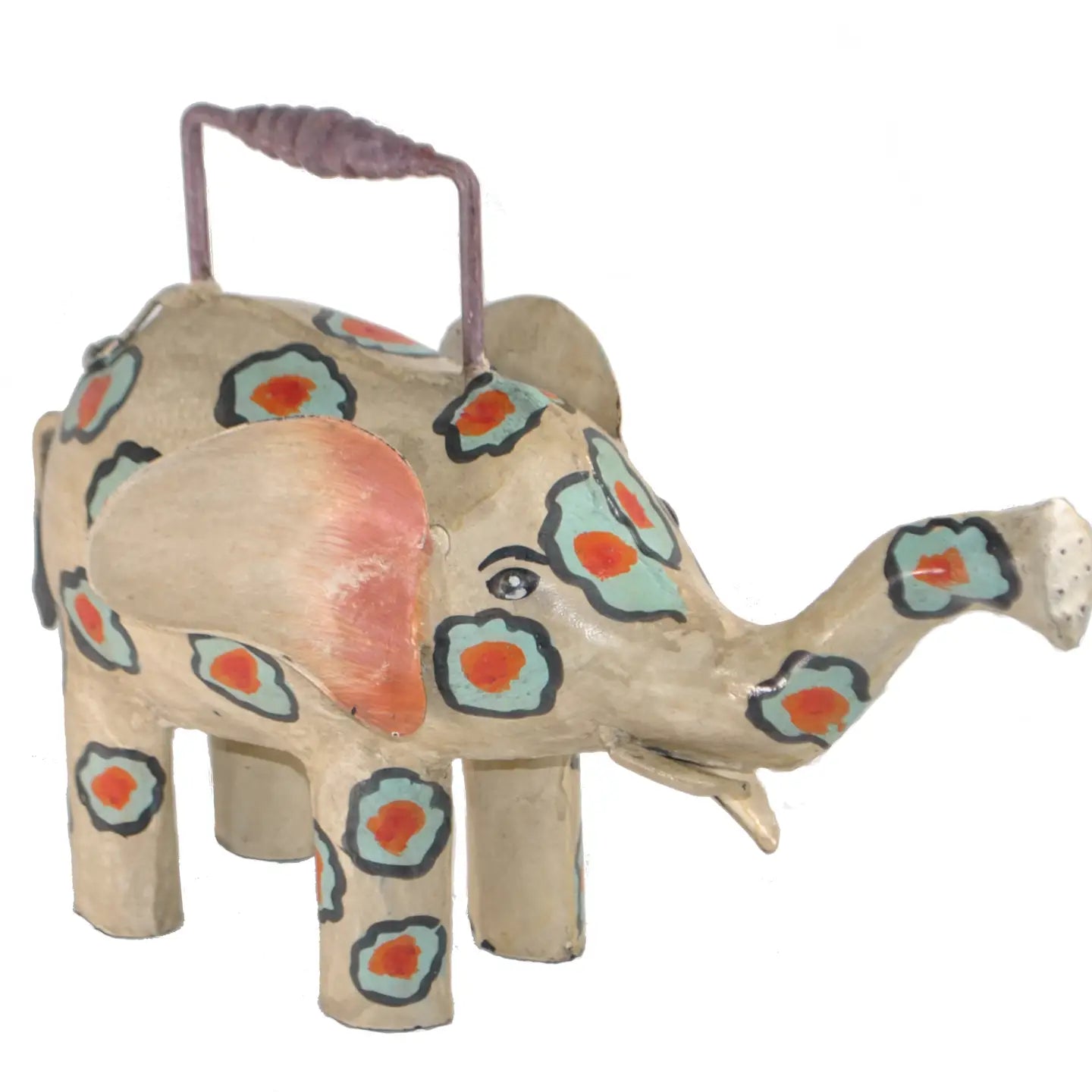 Elephant Watering Can Metal, Handmade and Painted Rustic 14" - TheBOX