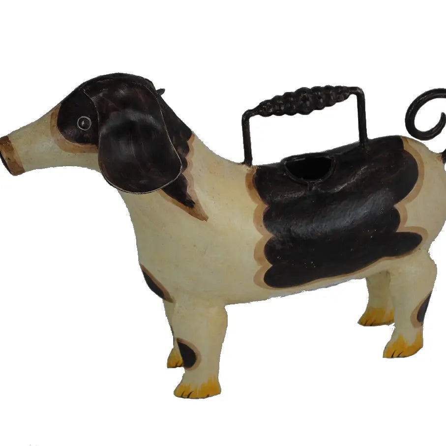 Dog Watering Can Metal, Handmade and Painted Rustic 14" - TheBOX