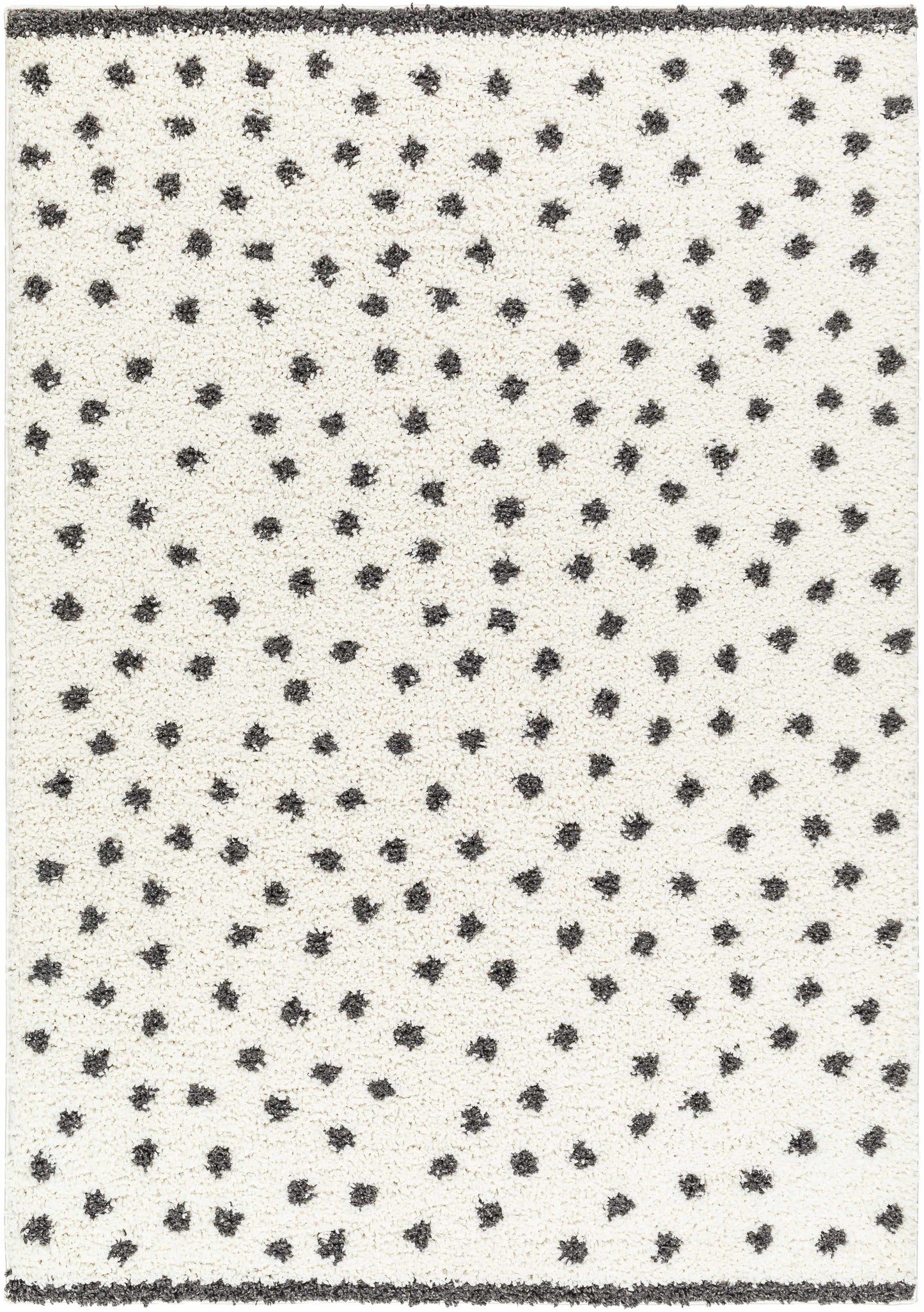 Chaia Dotted Black & White Plush Rug - TheBOX
