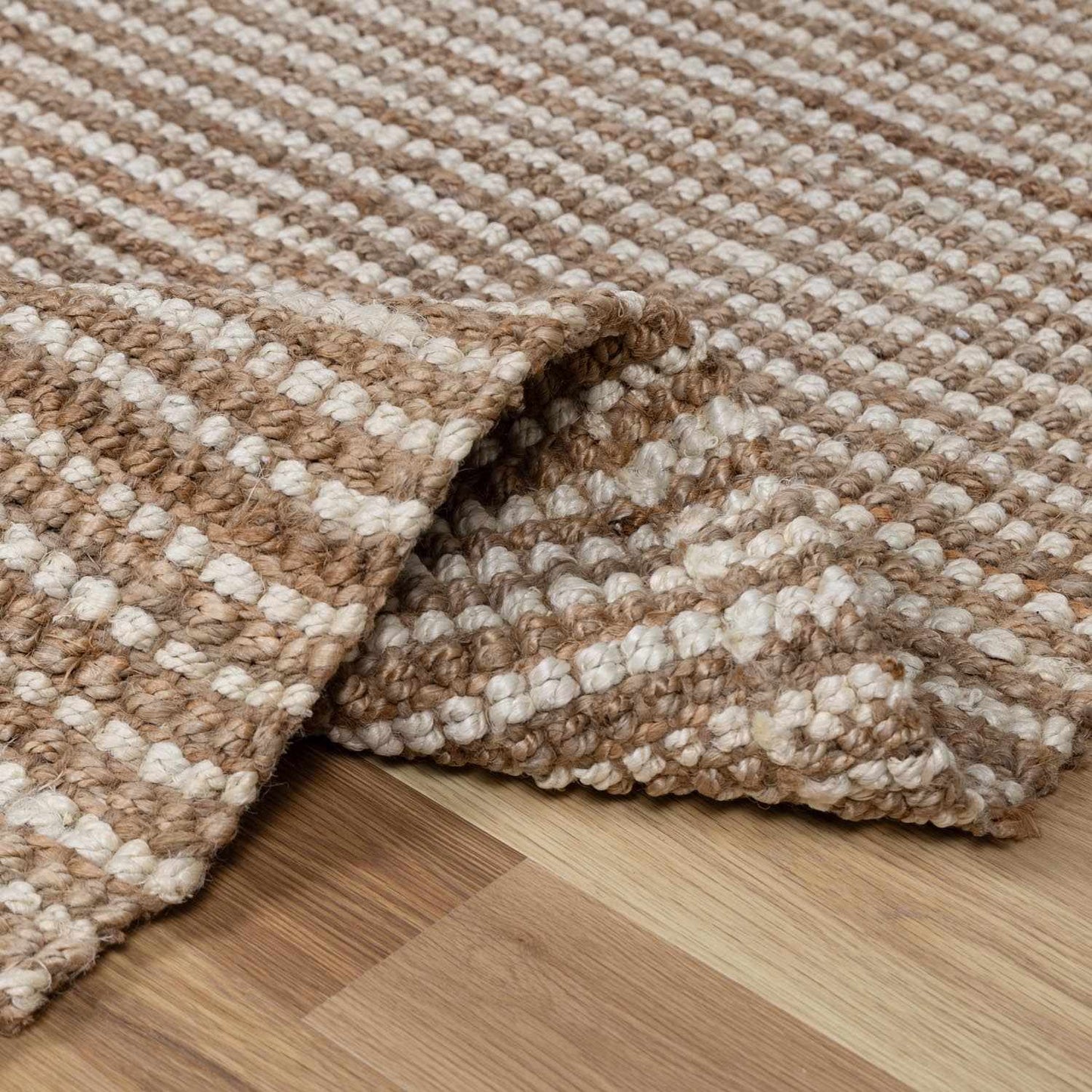 Ambel Tan&Brown Jute Rug - TheBOX