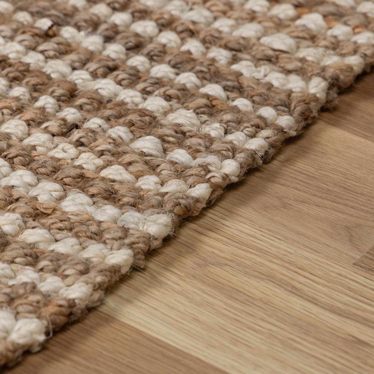 Ambel Tan&Brown Jute Rug - TheBOX
