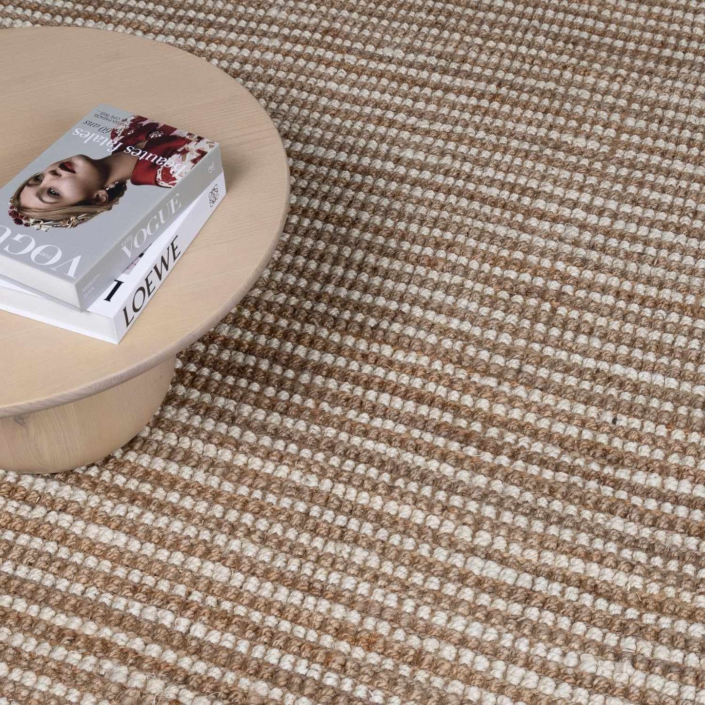 Ambel Tan&Brown Jute Rug - TheBOX