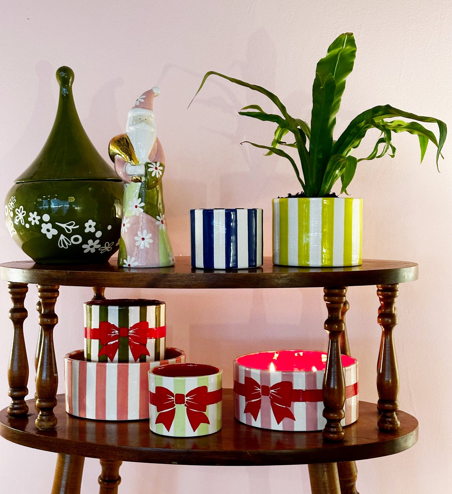 Big Top Stripes Handpoured Candle & Vase - TheBOX