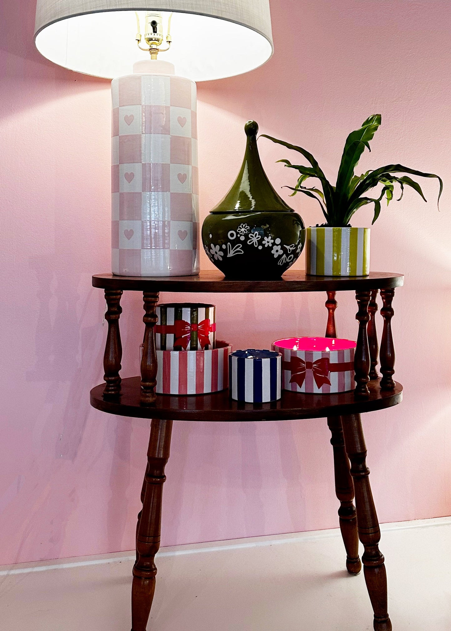Big Top Stripes Handpoured Candle & Vase - TheBOX