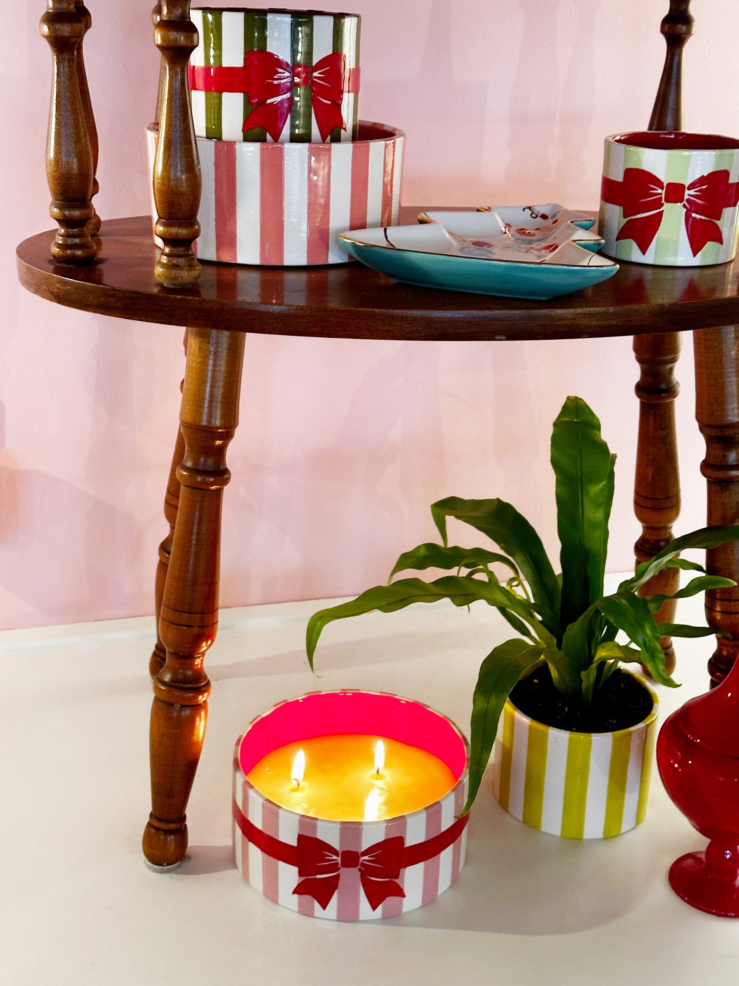 Big Top Stripes Handpoured Candle & Vase - TheBOX