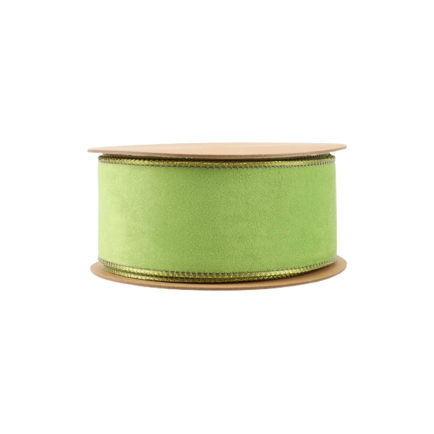 2 1/2" Reversible Classic Velvet Wired Ribbon | Lime/Shimmer Lime | 10 Yard Roll - TheBOX