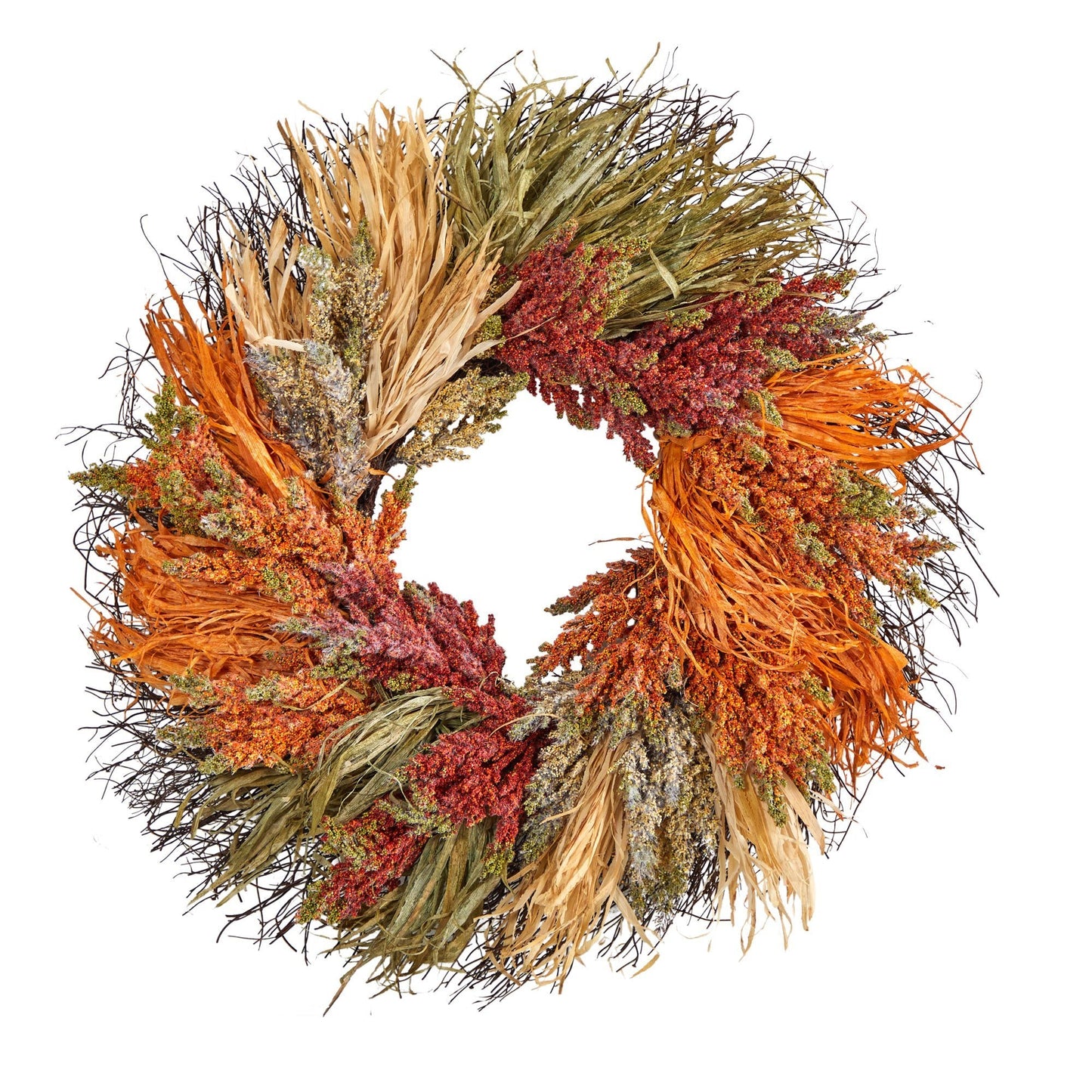 26” Fall Sorghum Harvest Autumn Artificial Wreath - TheBOX