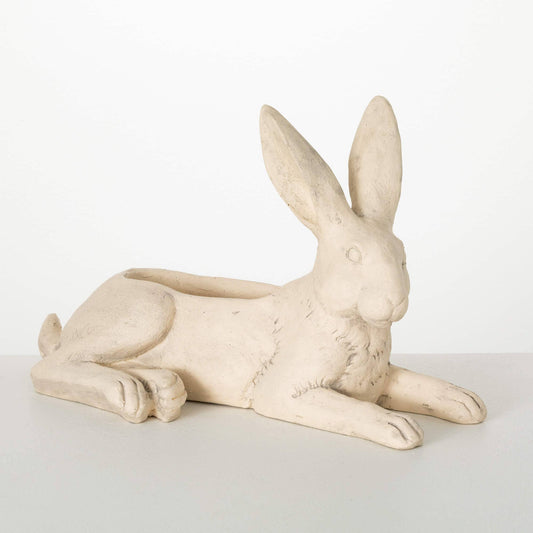 RECLINING CREAM HARE PLANTER - TheBOX