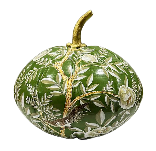 Moss Green Chinoiserie Pumpkin - TheBOX