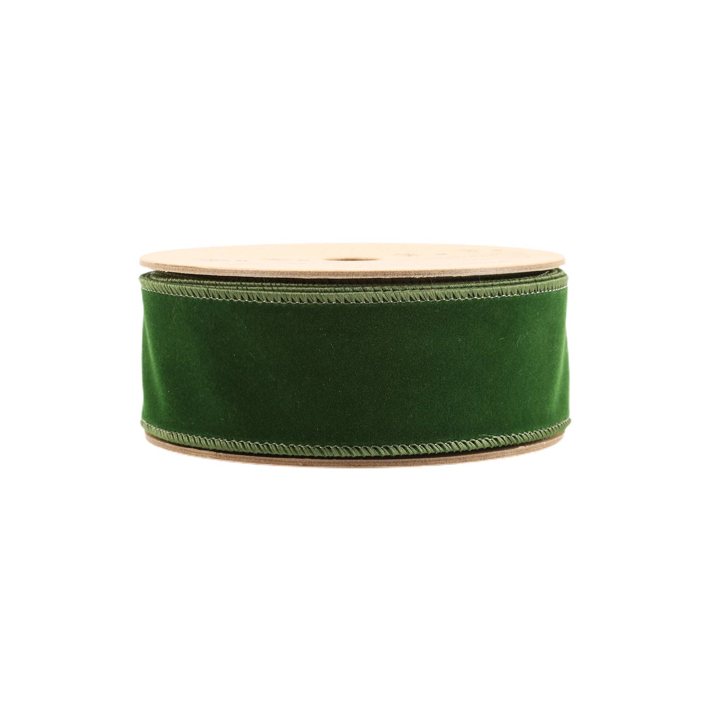 10 Yard Roll of 1 1/2" Wired Velvet Spruce Ribbon, ideal for DIY projects and high-quality gift wrapping.