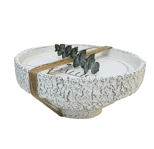 Rustic Earthenware Pedestal Candle: Palo Santo Fragrance - TheBOX
