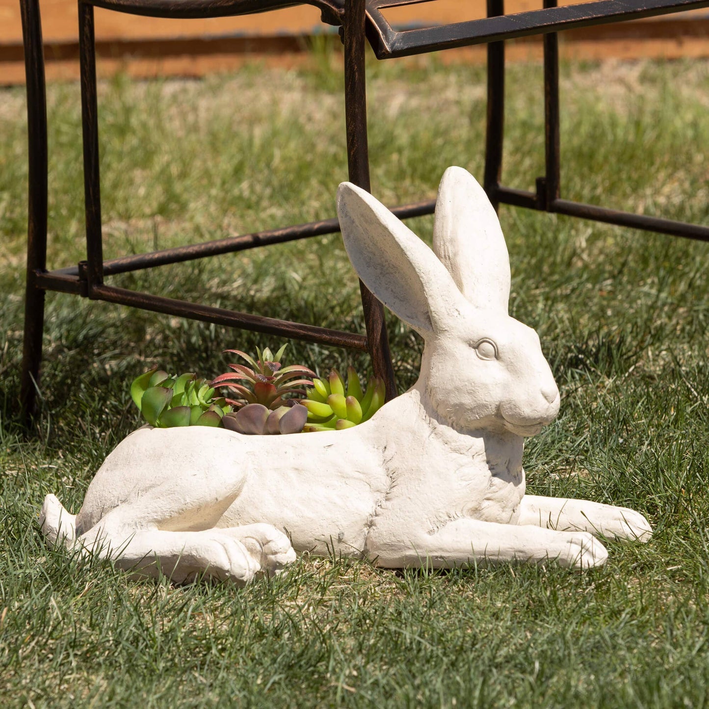 RECLINING CREAM HARE PLANTER - TheBOX