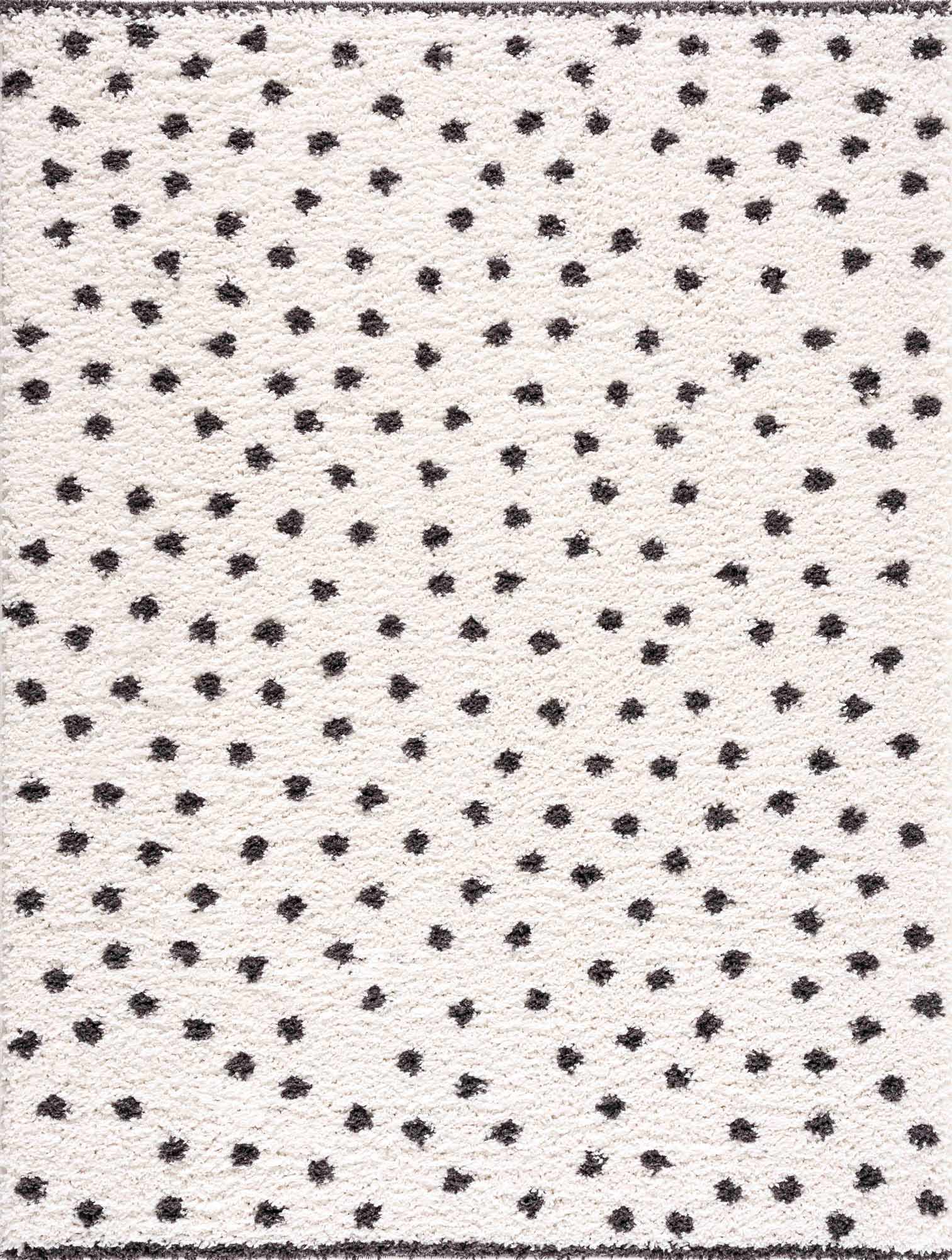 Chaia Dotted Black & White Plush Rug - TheBOX