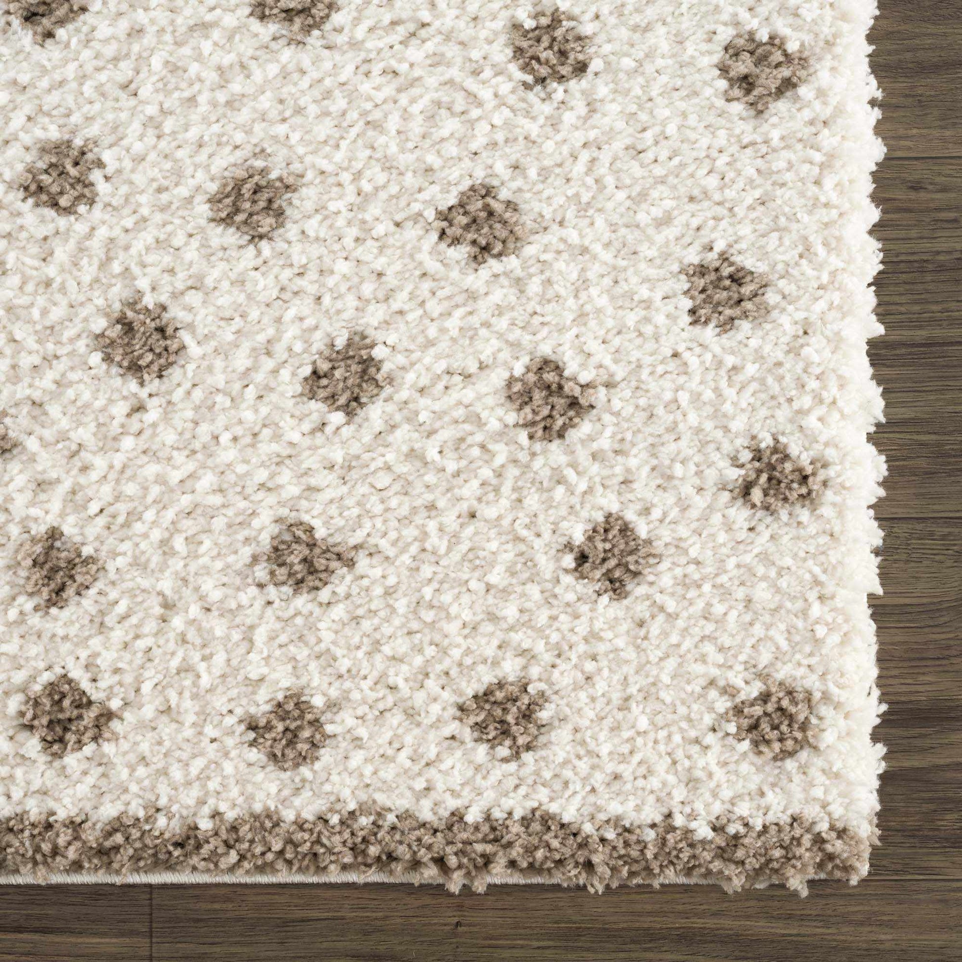 Chaia Dotted Cream & Brown Plush Rug - TheBOX