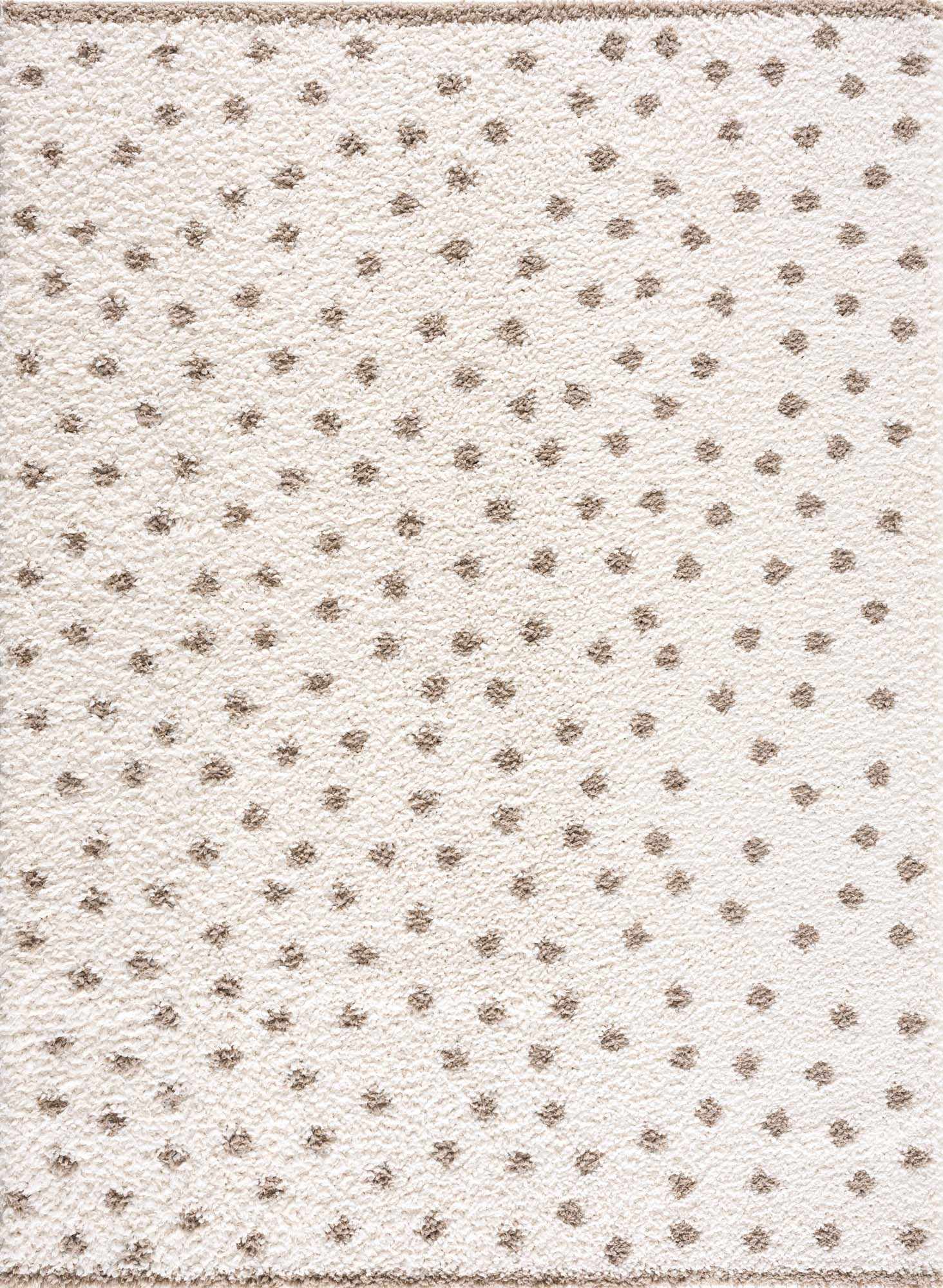 Chaia Dotted Cream & Brown Plush Rug - TheBOX