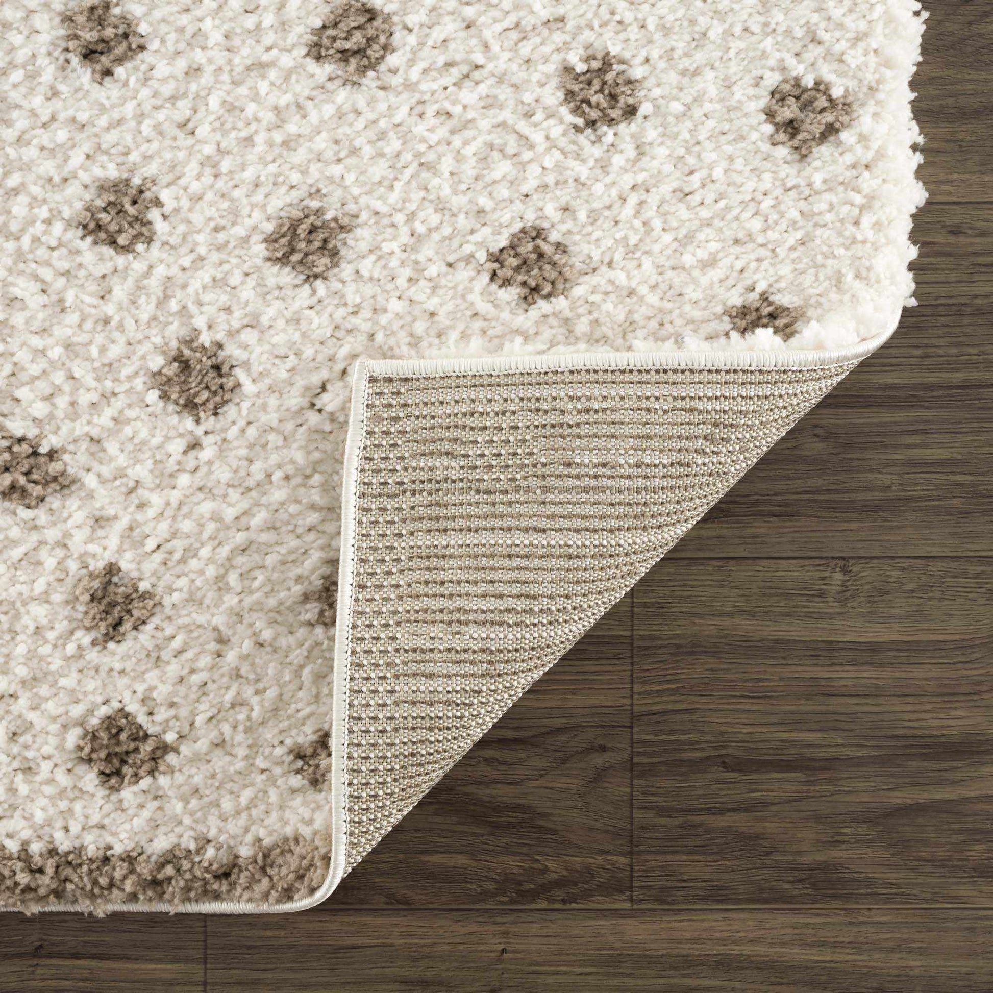 Chaia Dotted Cream & Brown Plush Rug - TheBOX