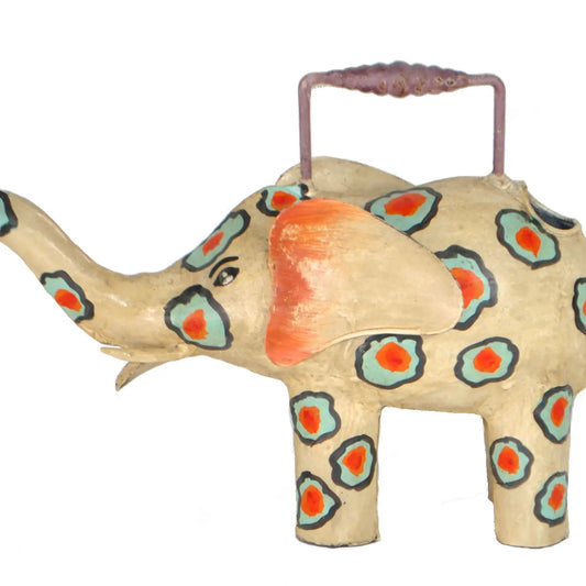 Elephant Watering Can Metal, Handmade and Painted Rustic 14" - TheBOX