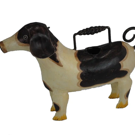 Dog Watering Can Metal, Handmade and Painted Rustic 14" - TheBOX