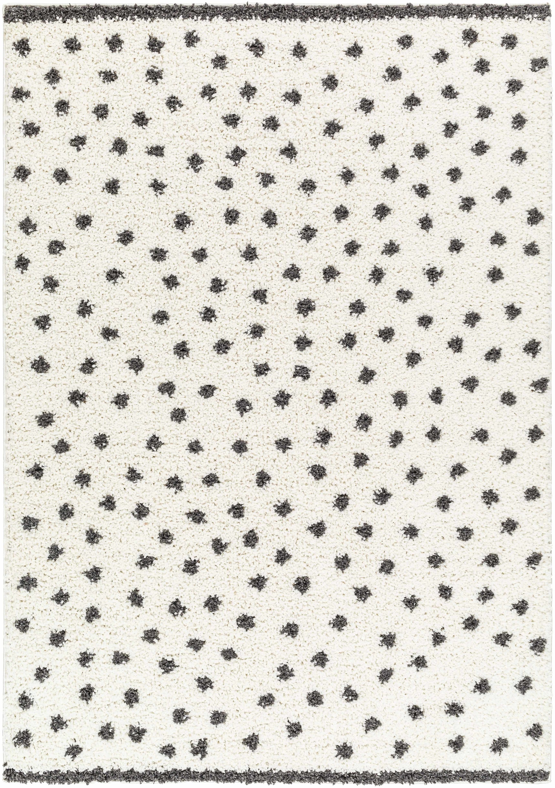 Chaia Dotted Black & White Plush Rug - TheBOX