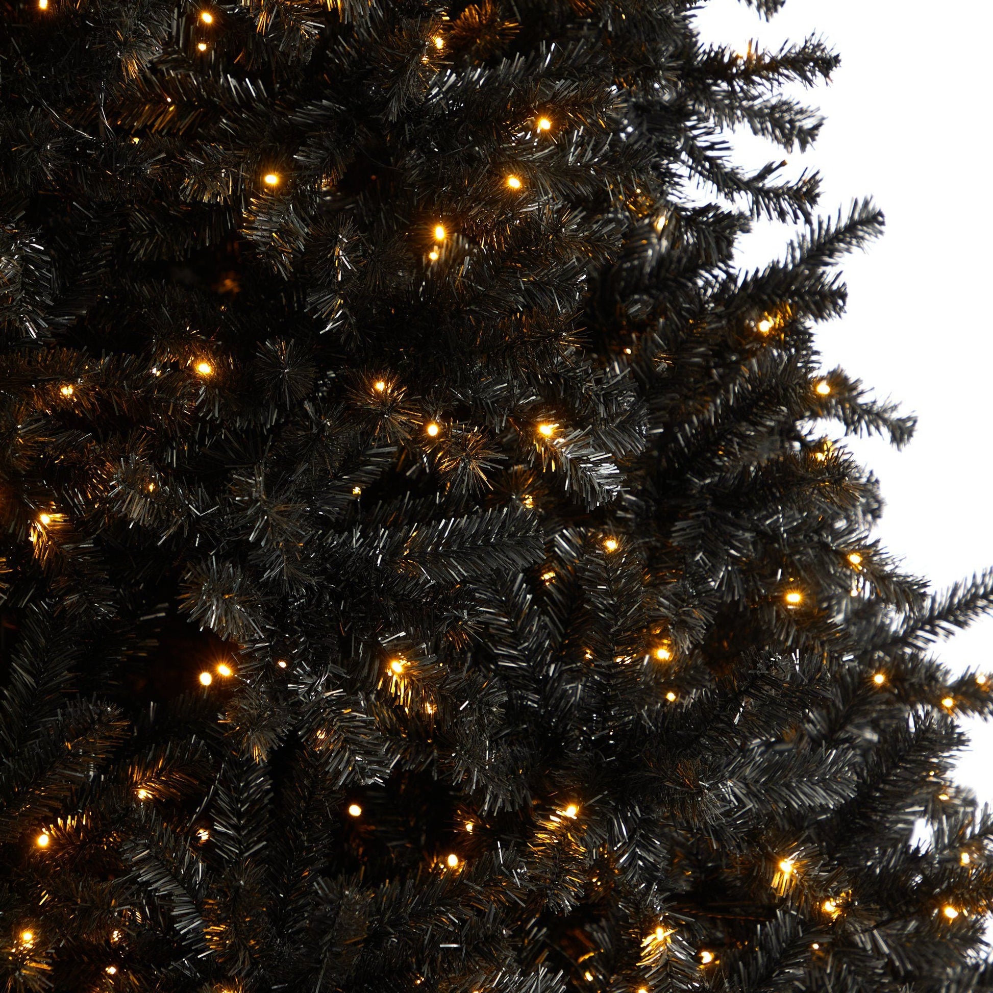 10’ Black Artificial Christmas Tree with 950 Clear LED Lights and 3056 Tips - TheBOX