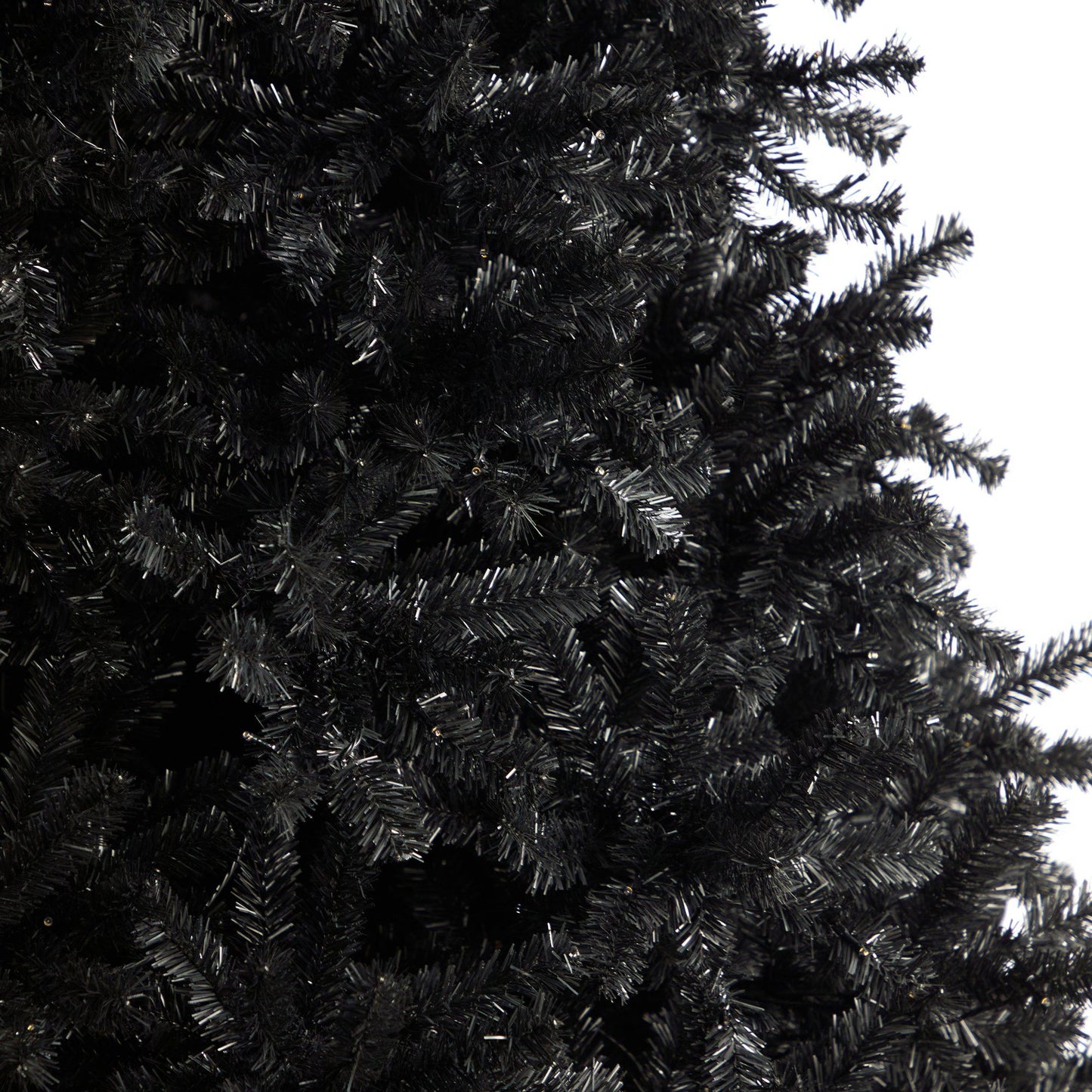 10’ Black Artificial Christmas Tree with 950 Clear LED Lights and 3056 Tips - TheBOX