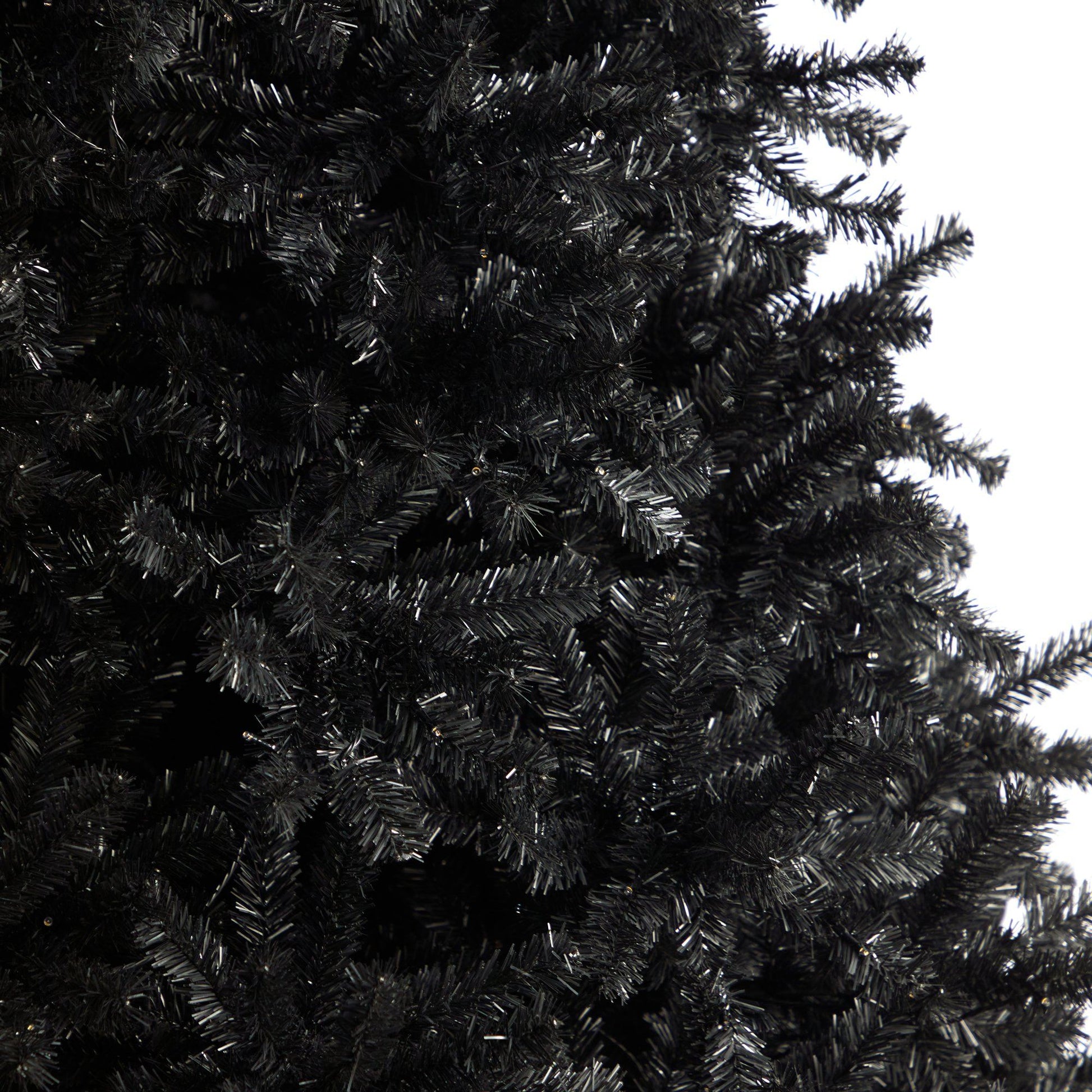 10’ Black Artificial Christmas Tree with 950 Clear LED Lights and 3056 Tips - TheBOX