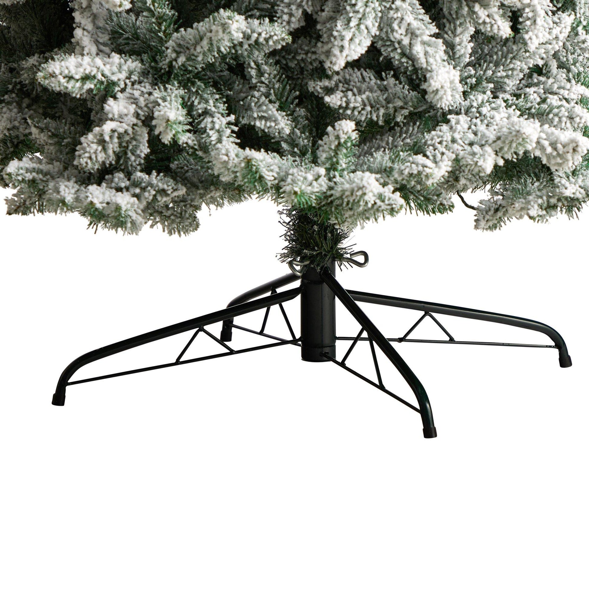 10’ Slim Flocked Montreal Fir Artificial Christmas Tree - TheBOX
