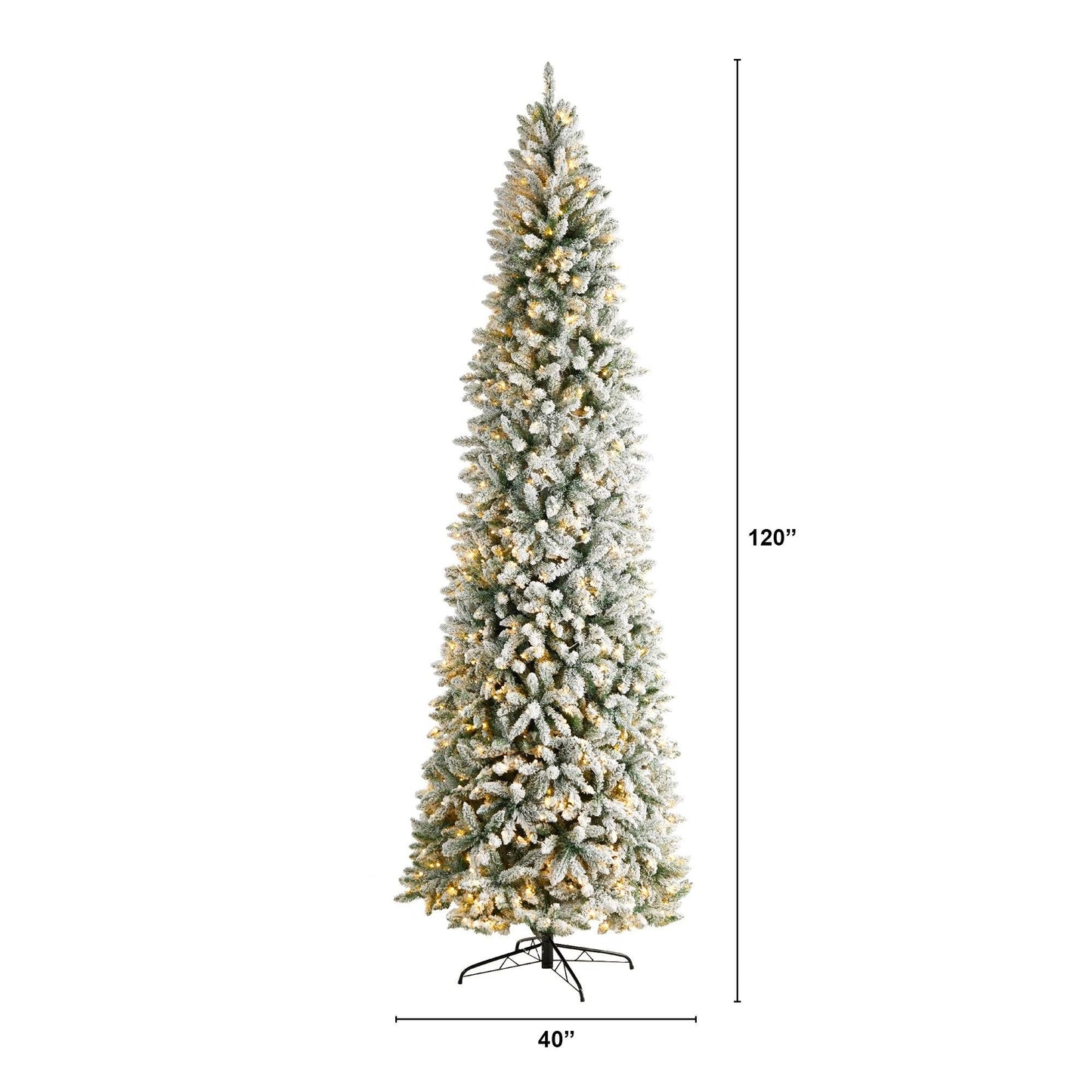 10’ Slim Flocked Montreal Fir Artificial Christmas Tree - TheBOX