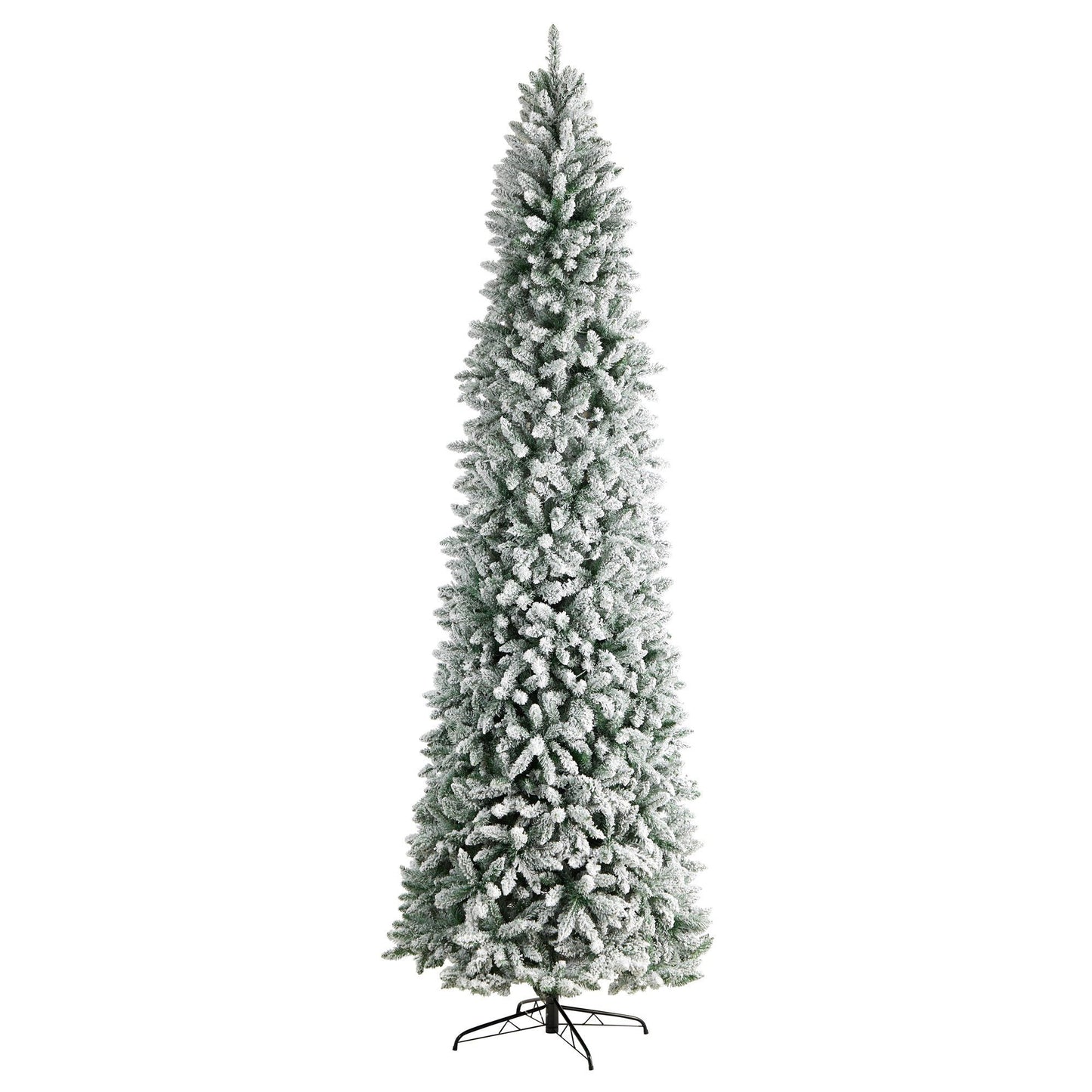 10’ Slim Flocked Montreal Fir Artificial Christmas Tree - TheBOX