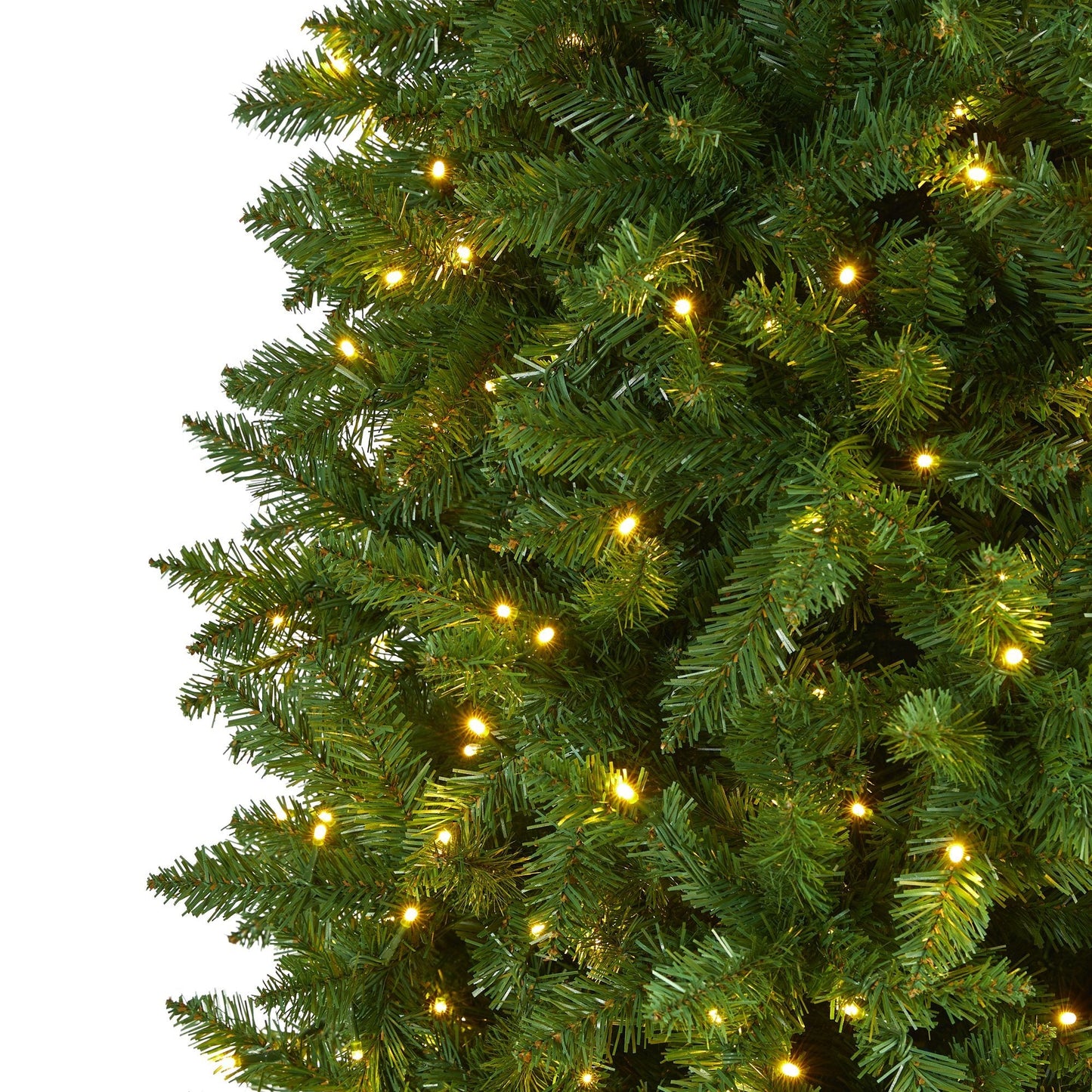 10’ Slim Green Mountain Pine Artificial Christmas Tree with 800 Clear LED Lights - TheBOX