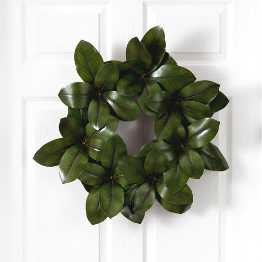 22” Magnolia Leaf Artificial Wreath - TheBOX