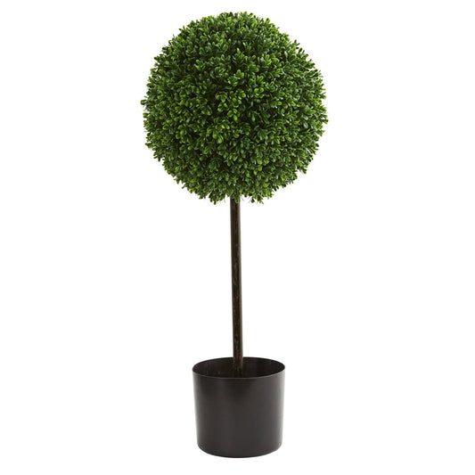 2.5’ Boxwood Ball Artificial Topiary Tree UV Resistant (Indoor/Outdoor) - TheBOX
