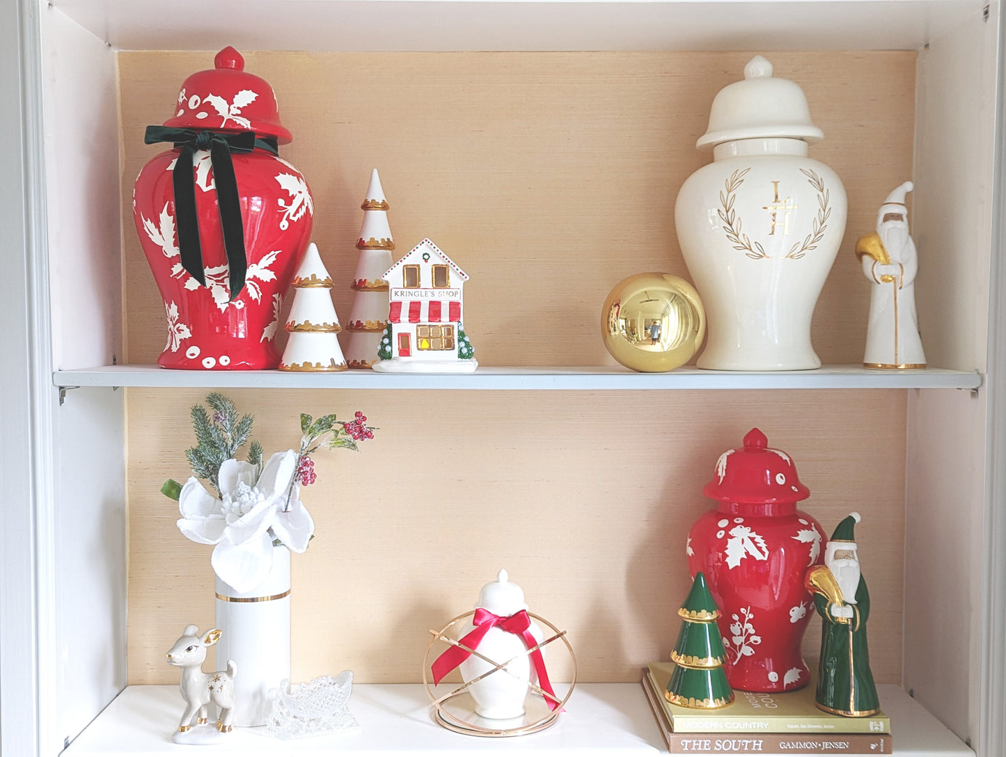 Deck the Halls Ginger Jars in Red - TheBOX