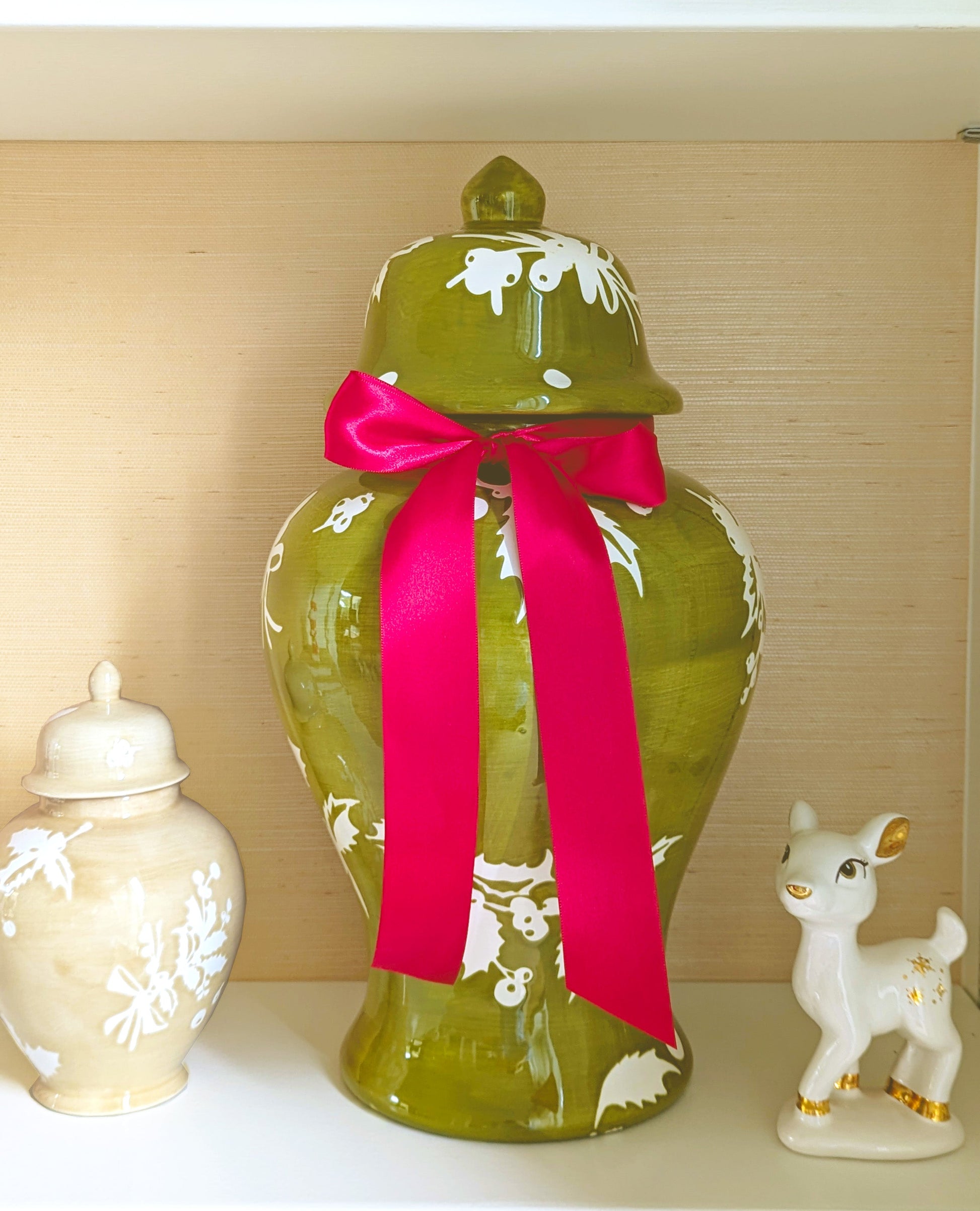 Deck the Halls Ginger Jars in Red - TheBOX