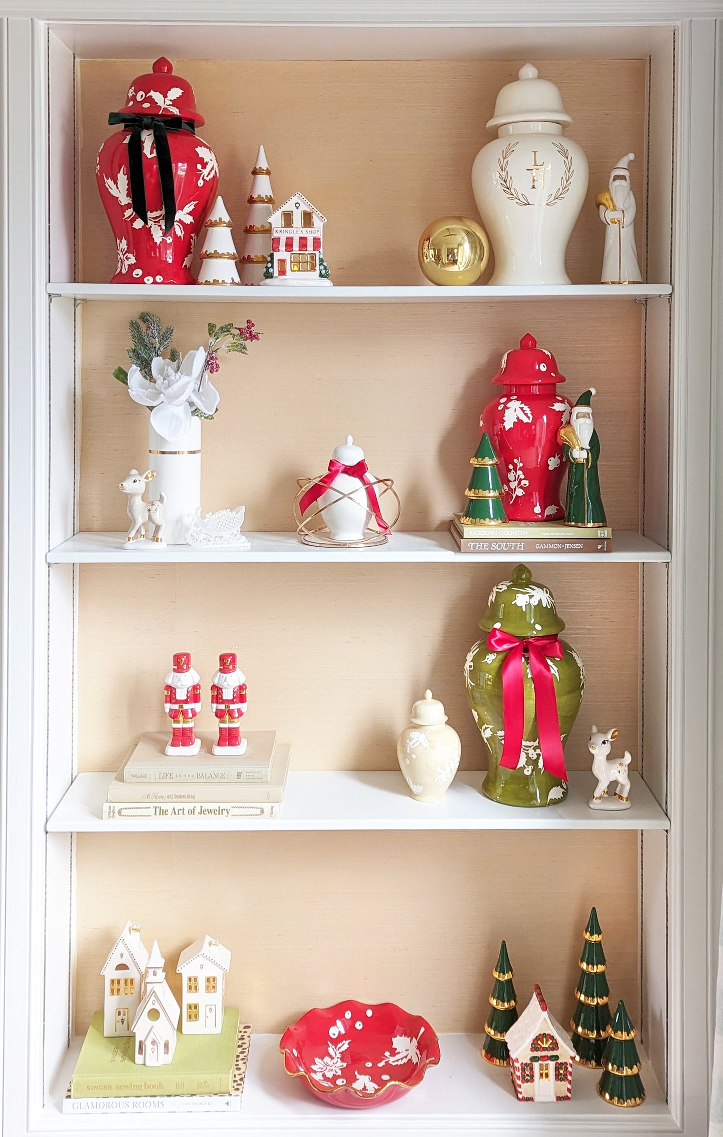 Deck the Halls Ginger Jars in Red - TheBOX