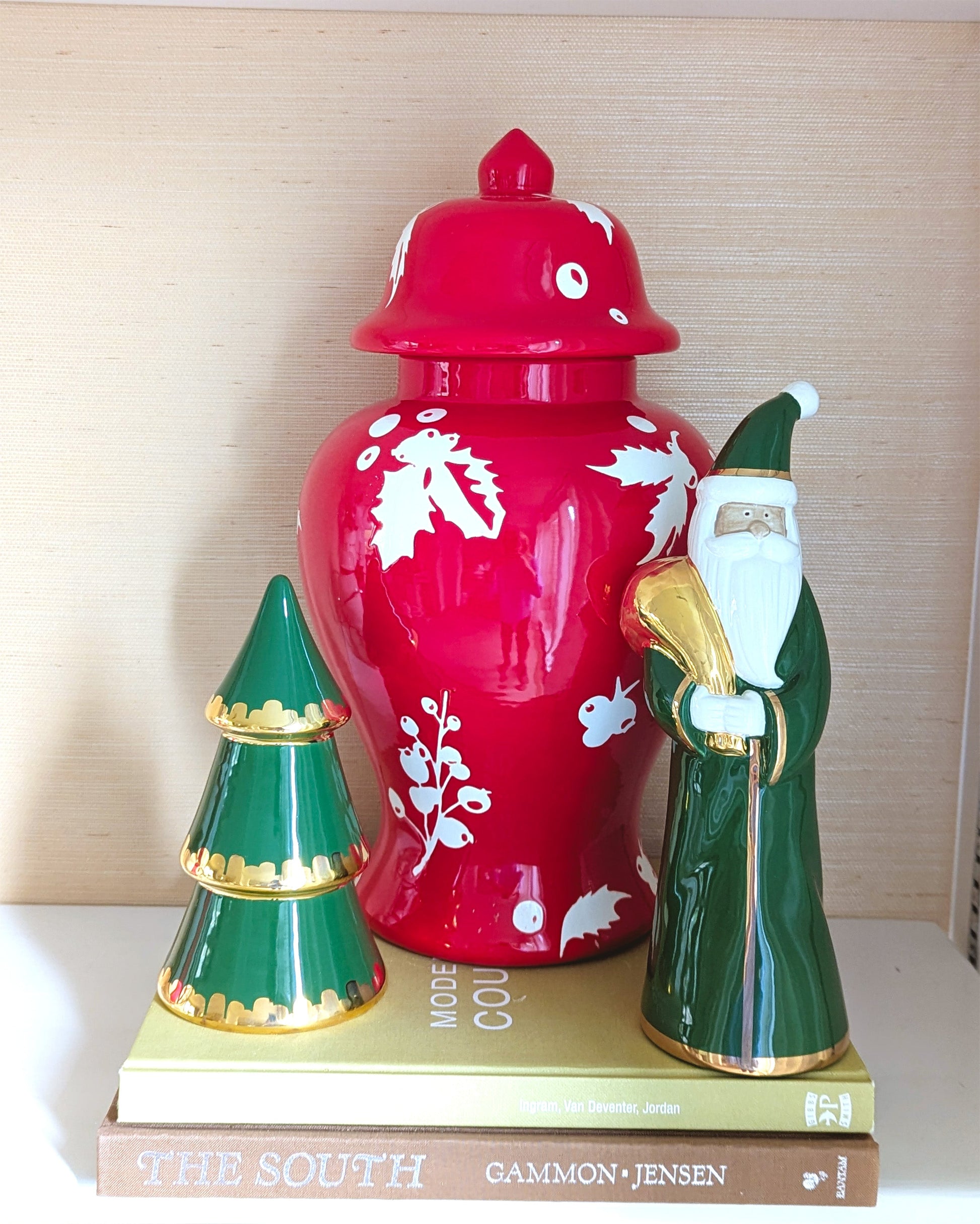 Deck the Halls Ginger Jars in Red - TheBOX