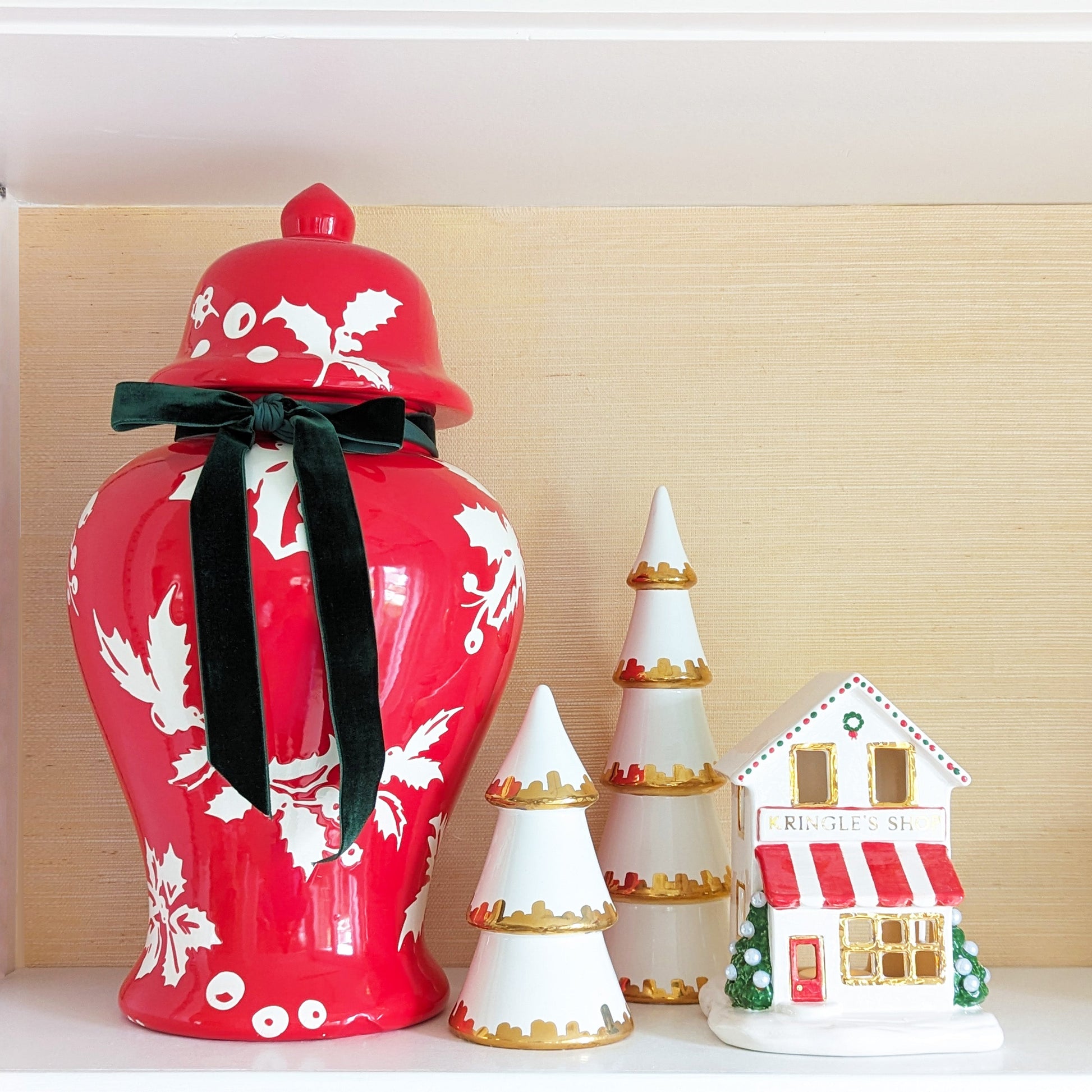 Deck the Halls Ginger Jars in Red - TheBOX