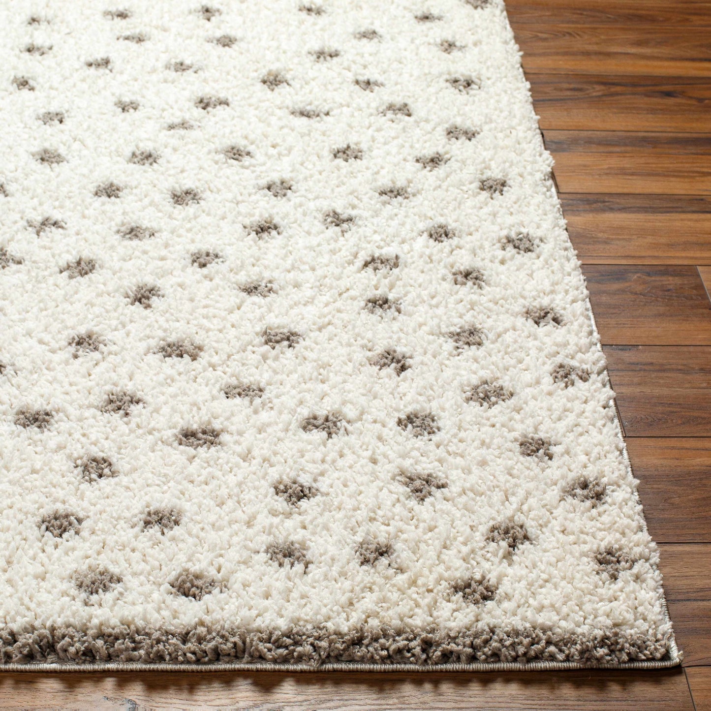 Chaia Dotted Cream & Gray Plush Rug - TheBOX